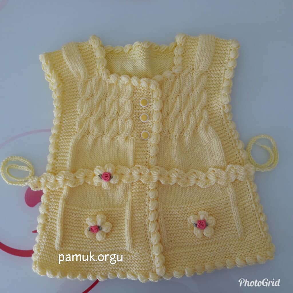 Knitted twill patterned baby vests - Knitting, Crochet Love