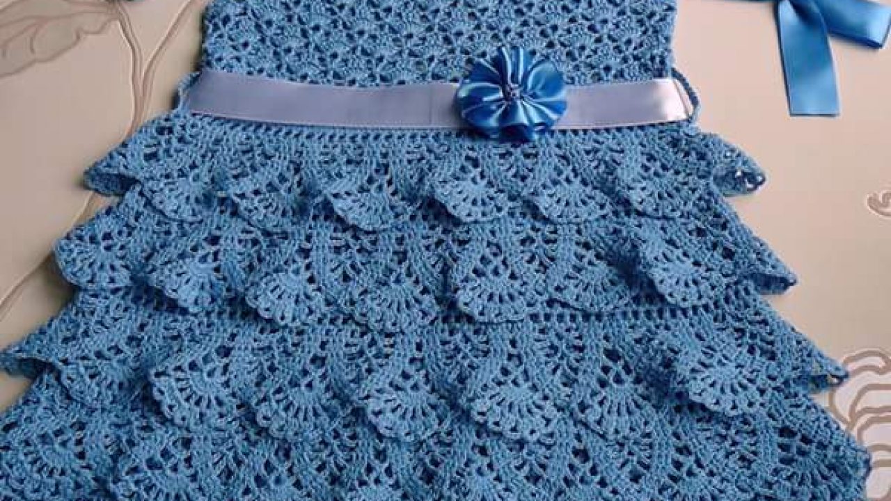 Dress is an elegance in crochet yarn patterns with shema