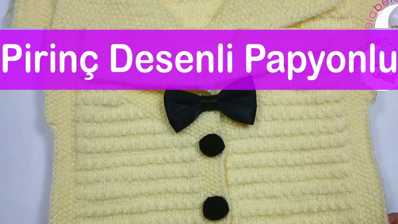 How to make a male baby vest with rice bow tie pattern?