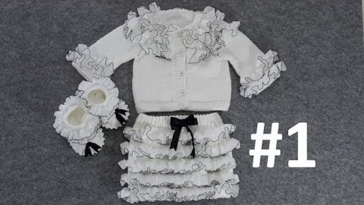 Frilly Cardigan, Skirt and Bootie Making (Ruffle Cardigan, Skirt and Bootie) # 1
