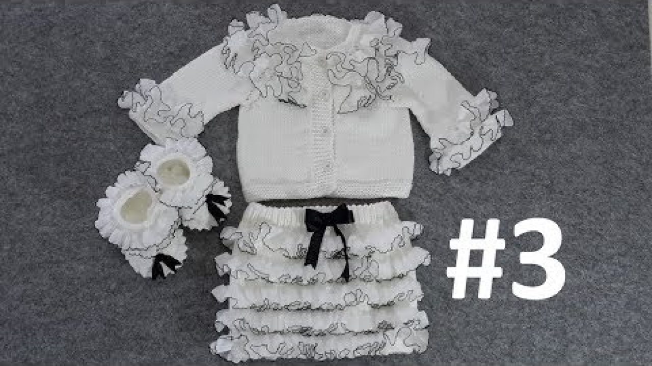Ruffle Cardigan, Skirt and Bootie Making (Ruffle Cardigan, Skirt and Bootie) # 3