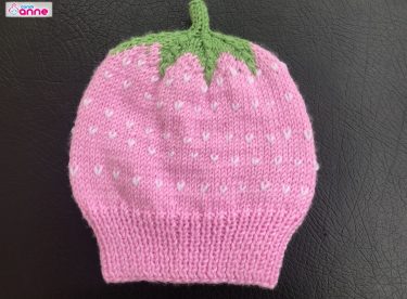 Strawberry Baby Beanie Pattern Free Tutorial -Two Skewers