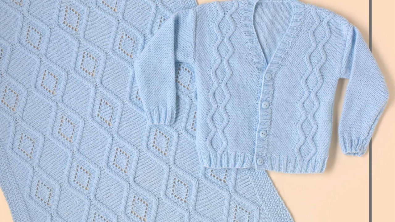 ZIG ZAG BABY BLANKET, HAT, BOOTEES, CARDIGAN FREE PATTERN PDF