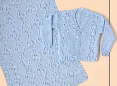 ZIG ZAG BABY BLANKET, HAT, BOOTEES, CARDIGAN FREE PATTERN PDF