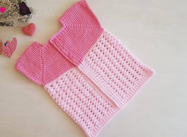 Tunisian pentagonal baby vest pattern