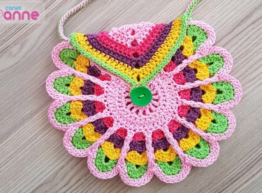 Crochet colorful children bag pattern